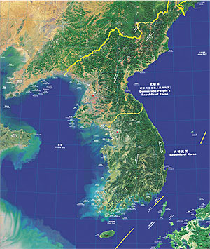 【裏】朝鮮半島衛星画像地図