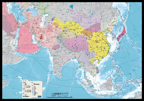 八世紀後半のアジア地図